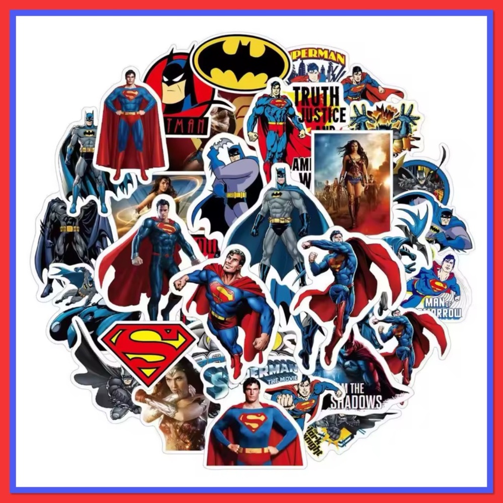 DC Comics Mixed Superhero Sticker Pack - Superman & Batman